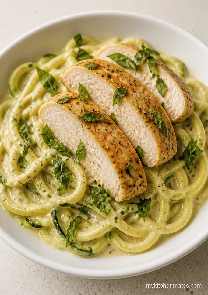 Zucchini Noodle Chicken Alfredo