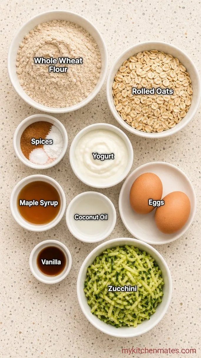 One-Bowl Zucchini Oatmeal Muffins Ingredients