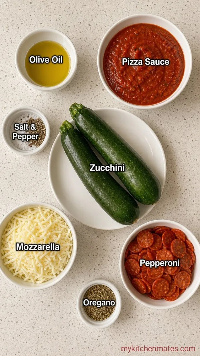 15-Minute Zucchini Pizza Bites Ingredients